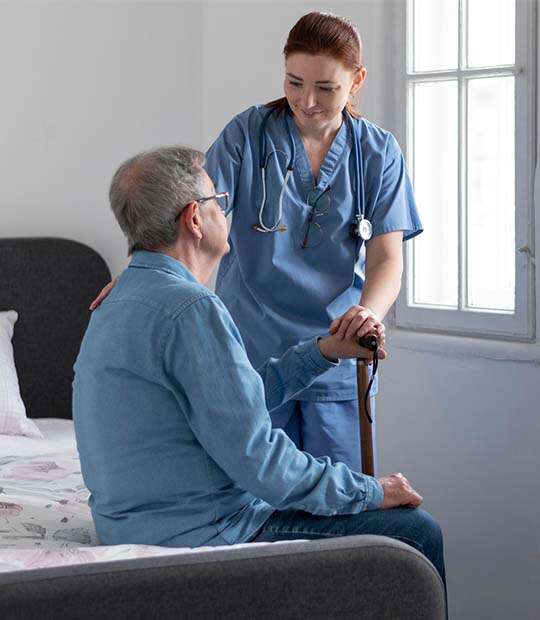 Nurse providing care to a patient